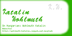 katalin wohlmuth business card